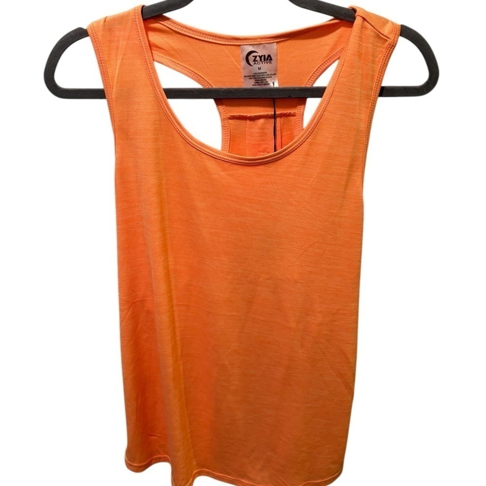 Lot 4 Zyia Athletic Tank Tops Size M Racerbacks Orange Coral Poppy White Camo - Picture 4 of 14